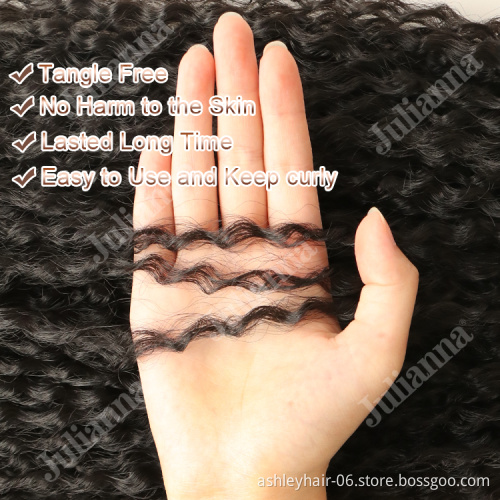 Julianna Kanekalon 20 inch 90g brazilian curl ombre synthetic candy brazilian curl crochet braiding hair